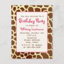 Recherche de copie animale invitations Girafe