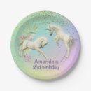 Recherche de licorne assiettes Arc en ciel