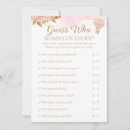 Recherche de activité de cartes baby shower invitations Deviner qui