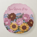 Recherche de amour rond coussins Fleurs