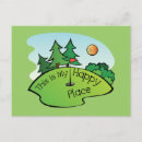 Recherche de trou dans un cartes postales Golfeur