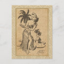Recherche de danseuse vintage cartes postales Hawaïen