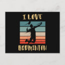 Recherche de joueur de badminton cartes postales Casser