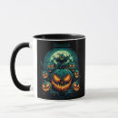 Recherche de citrouille effrayant tasses Noir