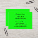 Recherche de vert fluorescent cartes visite Noir
