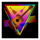 Recherche de guitares colorées posters Rétro