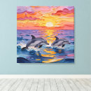 Zoek naar dolfijn zonsondergang kunst Tropisch