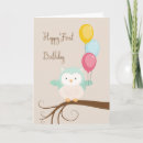 Recherche de hibou anniversaire cartes Mignonette
