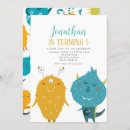 Recherche de monstre bleu invitations Mignonne