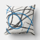 Zoek naar zwarte lijnen kussens Blauw