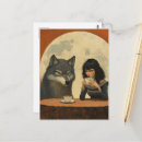 Recherche de pleine lune cartes postales Loup