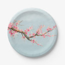 Recherche de fleurs de cerisier assiettes Bleu