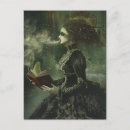 Recherche de femme lisant cartes postales Victorien