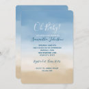 Recherche de sable et eau invitations Bleu