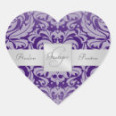 Recherche de pourpre et argent autocollants Coeur