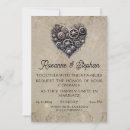 Recherche de coeur steampunk invitations Rustique