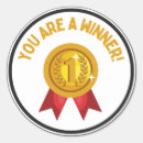 Zoek naar winnaars stickers Nummer één