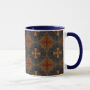 Recherche de motif médiéval tasses Bleu