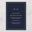 Recherche de bleu marine mariage invitations Monogramme