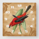 Recherche de oiseau rouge horloges Nature
