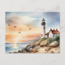 Recherche de aquarelle phare cartes postales Mer