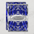 Recherche de bleu royal argent invitations Parti