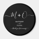 Recherche de monogram refrigérateur mariage magnets Noir et blanc