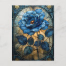 Zoek naar gebrandschilderd glas briefkaarten Blauw