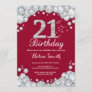 Recherche de rouge argent invitations Fête d'anniversaire