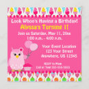Recherche de premier de hibou anniversaire invitations Rose