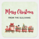 Recherche de train dans la neige autocollants Santa claus