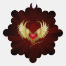 Recherche de flocon neige rouge ornements Coeur