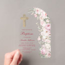Recherche de rose de bébé baptême invitations Feuille d'or