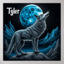 Recherche de loup bleu posters Pleine lune