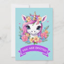 Recherche de licorne magique invitations Kawaii