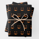Recherche de visage citrouille halloween papier cadeau Jack o' lantern