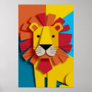 Zoek naar abstract lion kunst Kleurrijk
