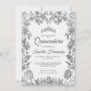 Zoek naar black floral invitations Quinceanera