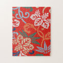Recherche de floral japonais puzzles Rouge