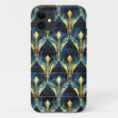Recherche de motif de fleur de lotus iphone coques Bleu