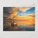 Recherche de bateau en mer cartes postales Crépuscule