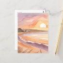 Recherche de peinture de plage cartes postales Coucher de soleil