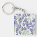 Recherche de fleurs violettes porteclés Aquarelle