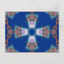 Recherche de mandala bleu cartes postales Orange