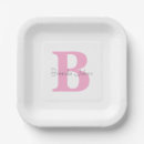 Recherche de baby shower rose assiettes Pour elle