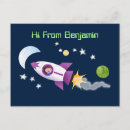 Zoek naar raketten briefkaarten Ruimteschip