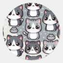 Zoek naar gestreepte kat stickers Grijs