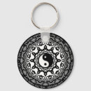 Recherche de symbole de yang yin porteclés Noir et blanc