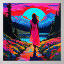 Recherche de paysage psychédélique posters Rose