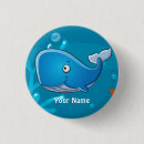 Recherche de baleine mignonne badges Illustration